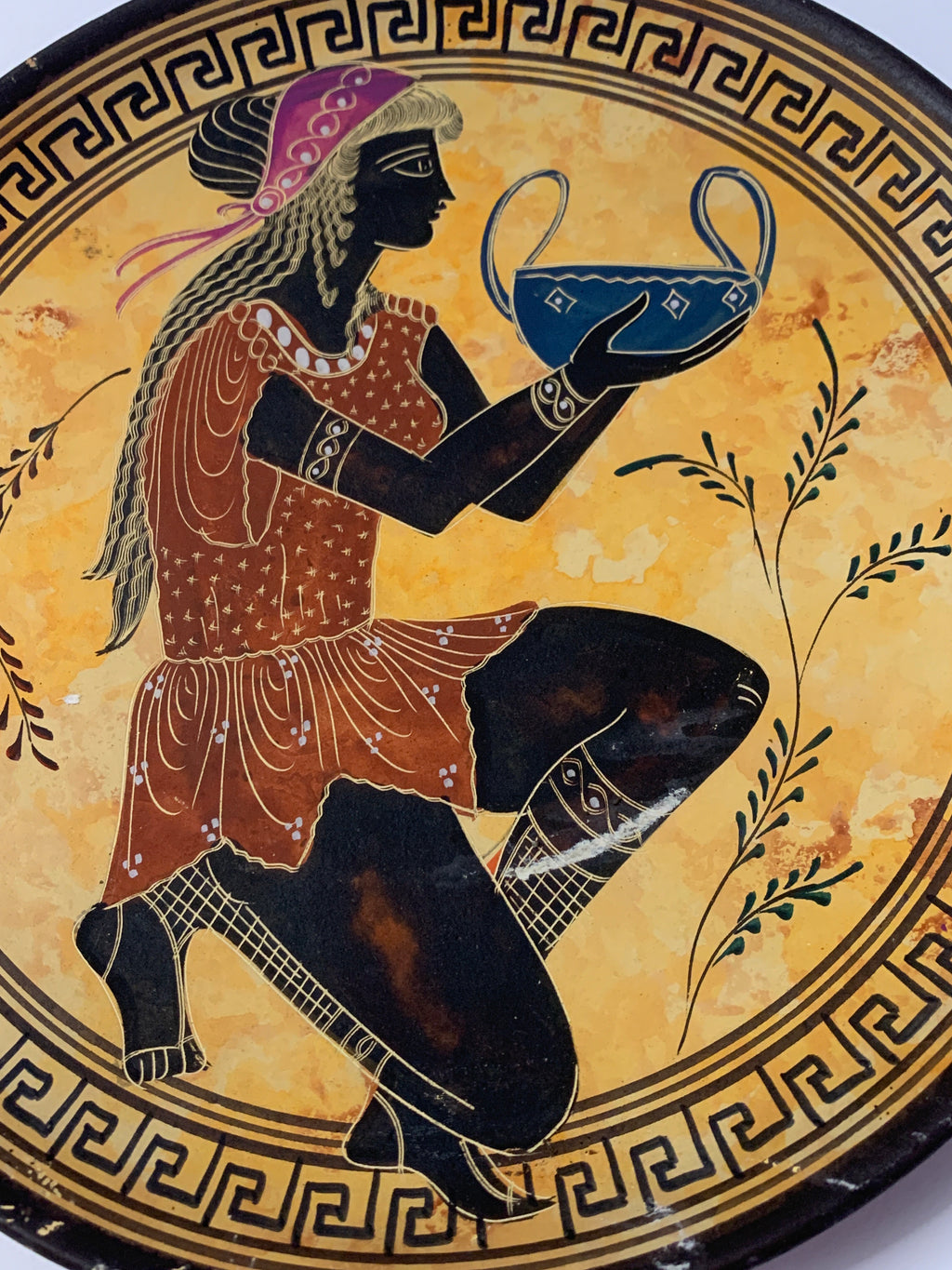 Piatto Decorativo in Ceramica Greca Dipinto a Mano - Hand Made in Greece
