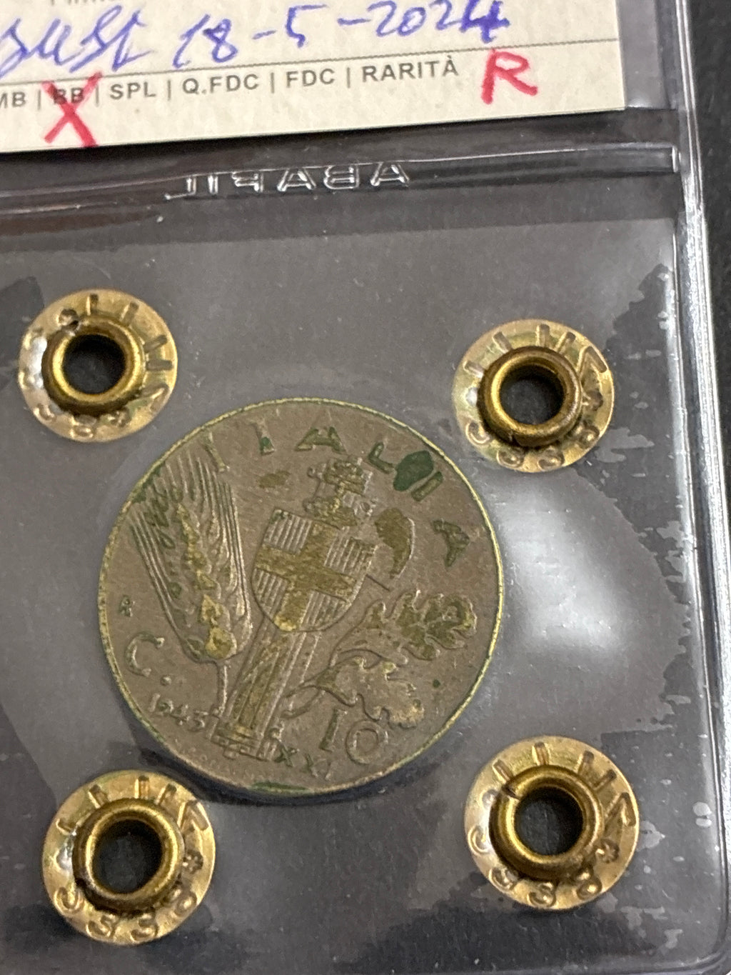 10 Centesimi 1943 "Impero" – Variante Asse Ruotato 145°, Rara, BB
