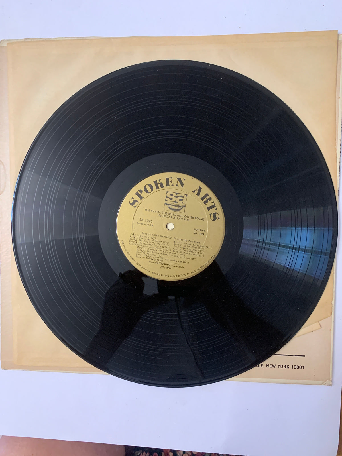 Vinile LP Edgar Allan Poe - The Raven, The Bells (Spoken Arts SA 1023 USA - Hurd Hatfield)