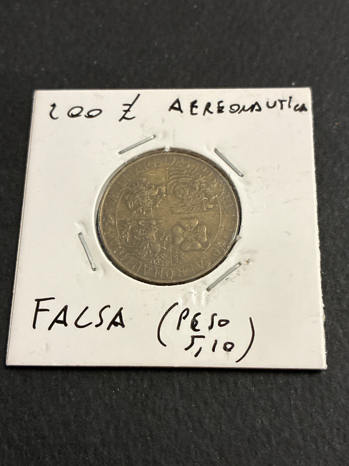 200 lire del 1993 Aeronautica Militare falso d'epoca con peso calante a 5,10 grammi