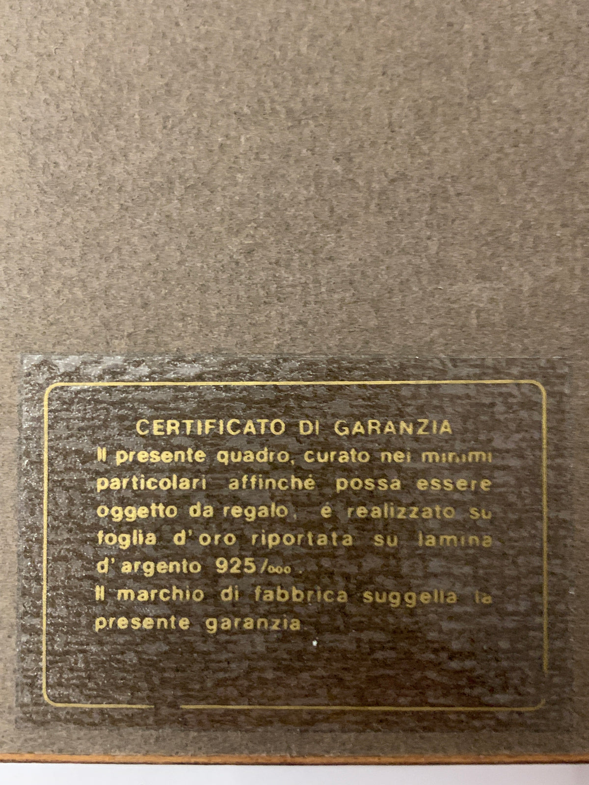 Quadretto Vintage Paesaggio Marinaro in Foglia d'Oro su Lamina d'Argento 925