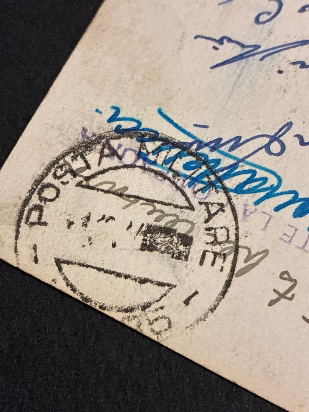 Tarda Repubblica Sociale Italiana cartolina franchigia Luogotenenza Posta Militare 185 dislocata ad Ancona spedita il 1 dicembre 1944 da militare della 13ª Compagnia Genio cobelligerante con timbro lineare blu Censura
