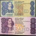 Lotto 2 Banconote Sudafrica - 2 Rand e 5 Rand (Jan van Riebeeck) - Vintage