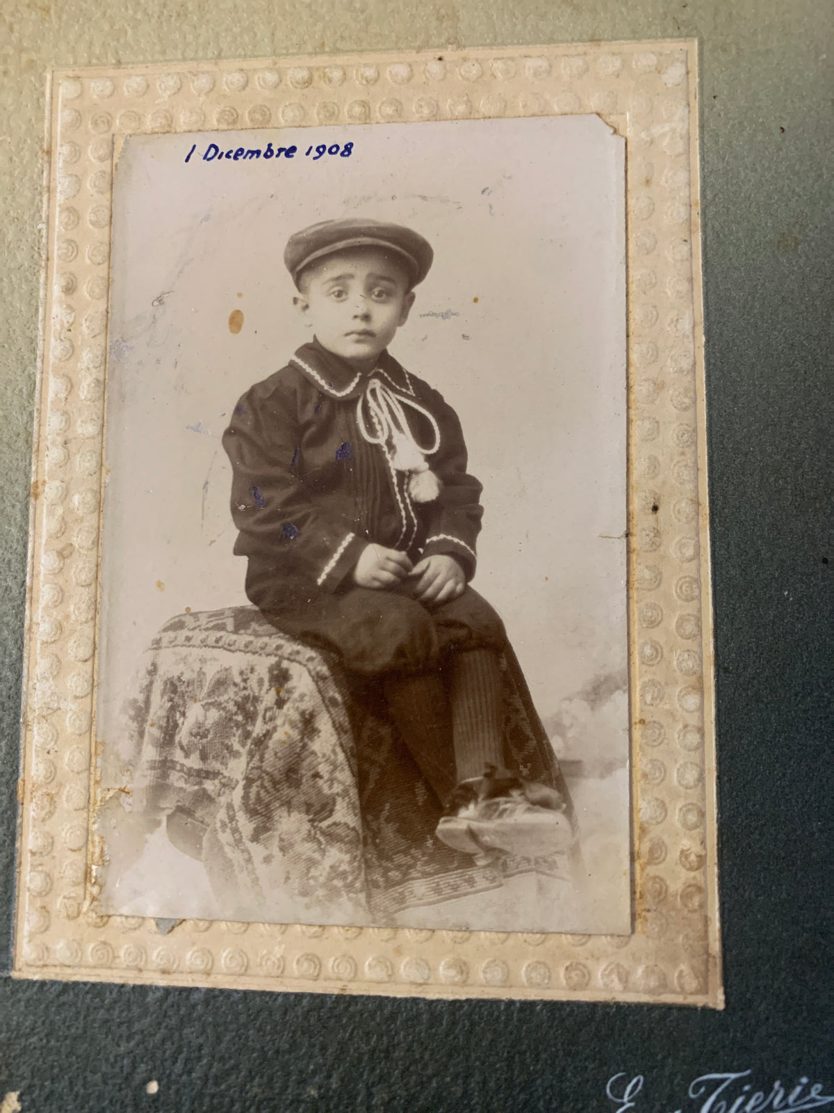 Lotto 2 Antiche Fotografie Gruppo Famiglia e Bambino Studio Eugenio Interdonato Reggio Calabria 1908 D'Epoca
