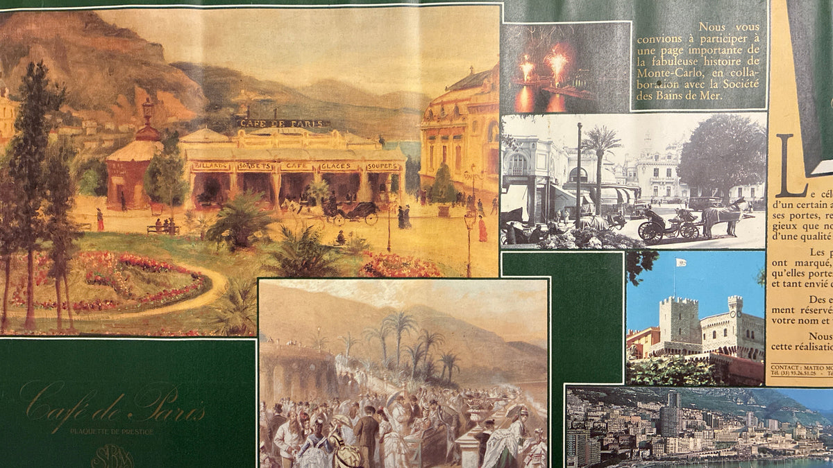 Manifesto Pubblicitario Originale 1988 - Café de Paris Monte-Carlo SBM - Raro