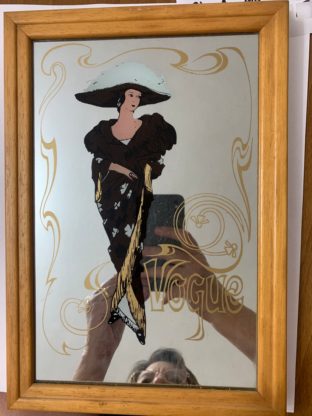 Coppia Specchi Pubblicitari Vintage VOGUE Anni 70/80 - Quadri Specchio Art Déco