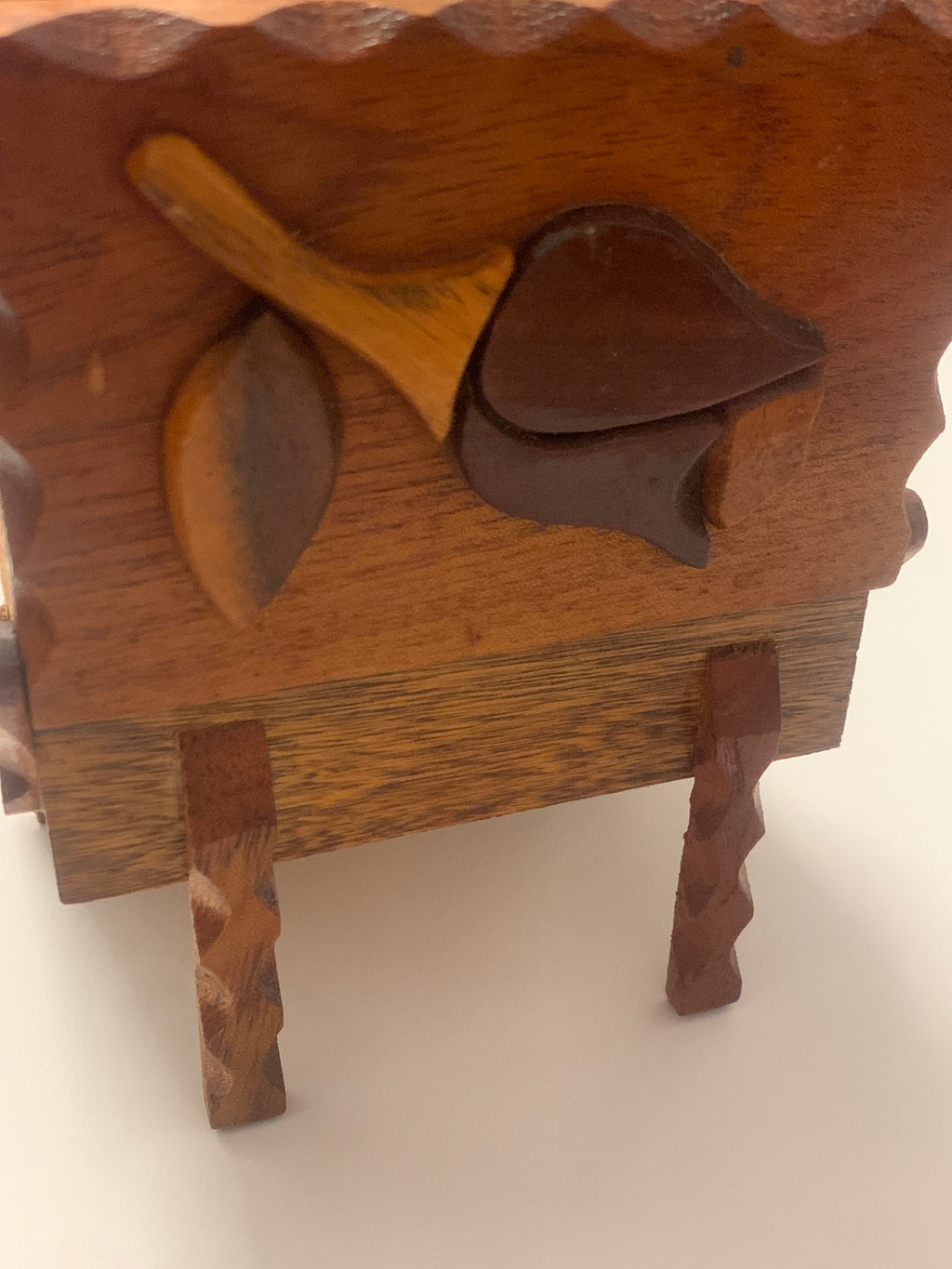 Scatola Portagioie Vintage Estensibile in Legno Intarsiato Souvenir Cuba