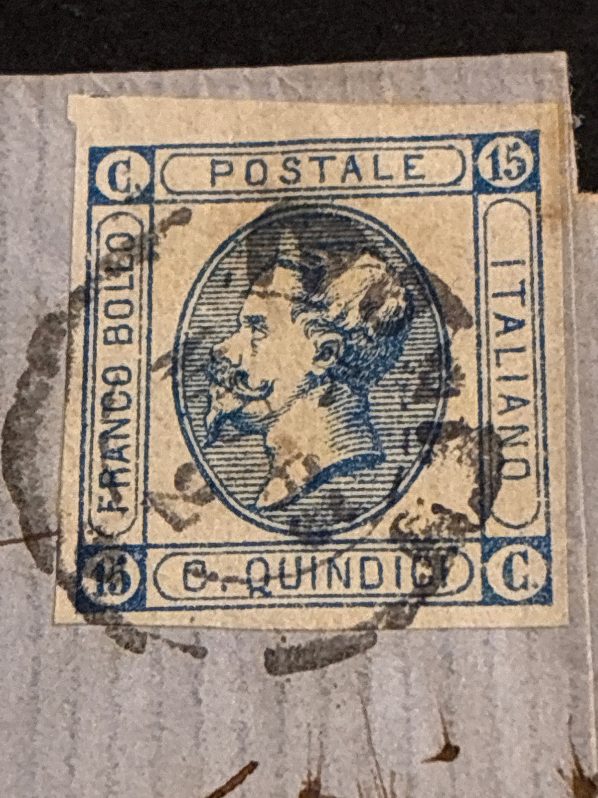 Lettera 1863 con 15 Centesimi Azzurro Primo Tipo "Matraire" in uso precoce dall'Archivio e Collezione dell'Ing. Curzio Batini