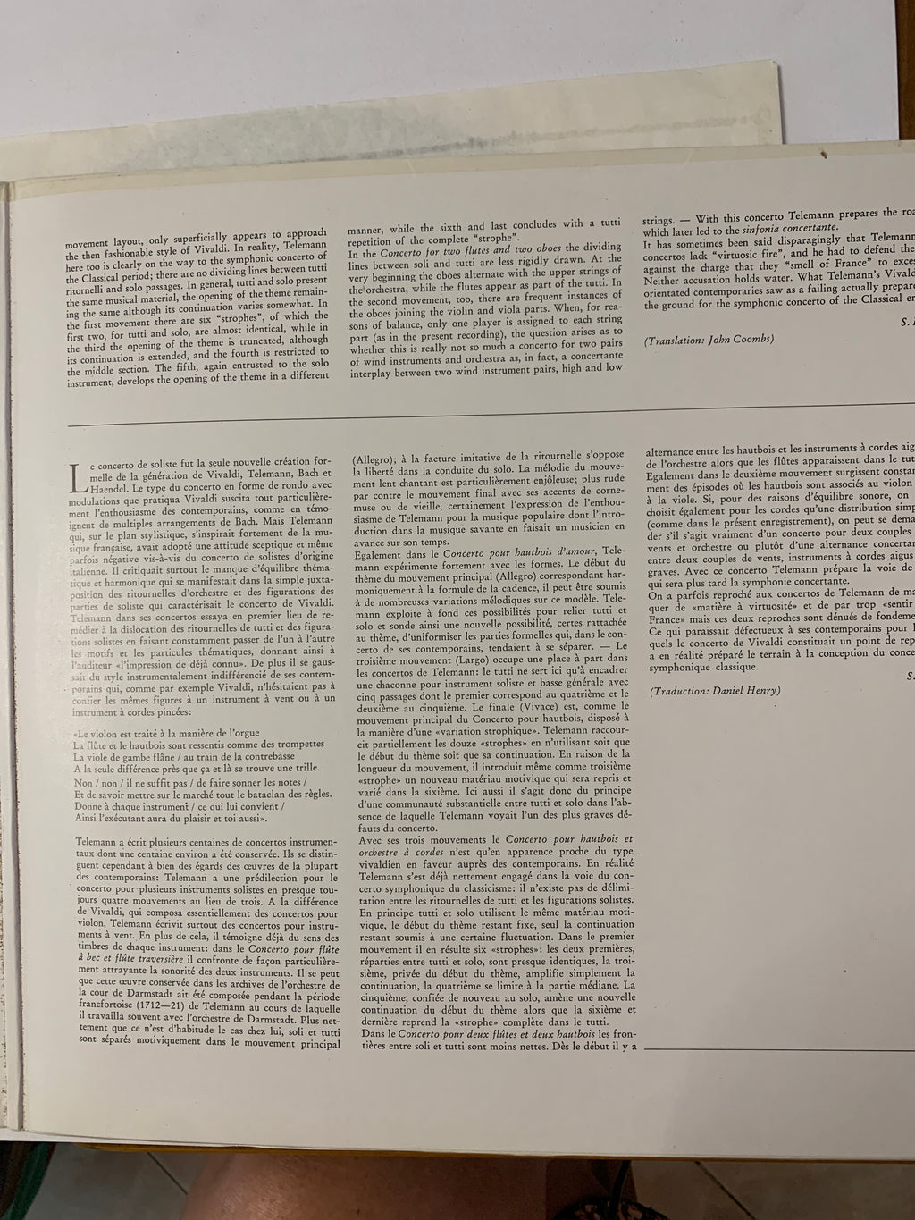 Vinile LP Georg Philipp Telemann – Bläserkonzerte (Archiv Produktion 2533 454) 1981