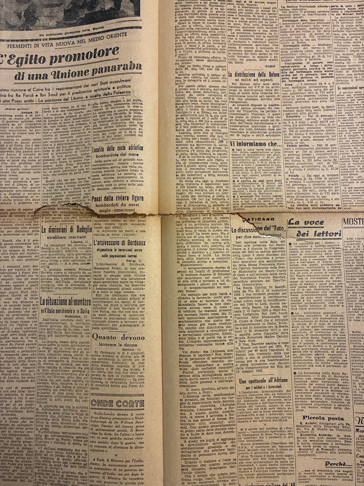 Quotidiano ORIGINALE 12 Gennaio 1944 Il Messaggero Processo di Verona Ciano Condannato COMPLETO