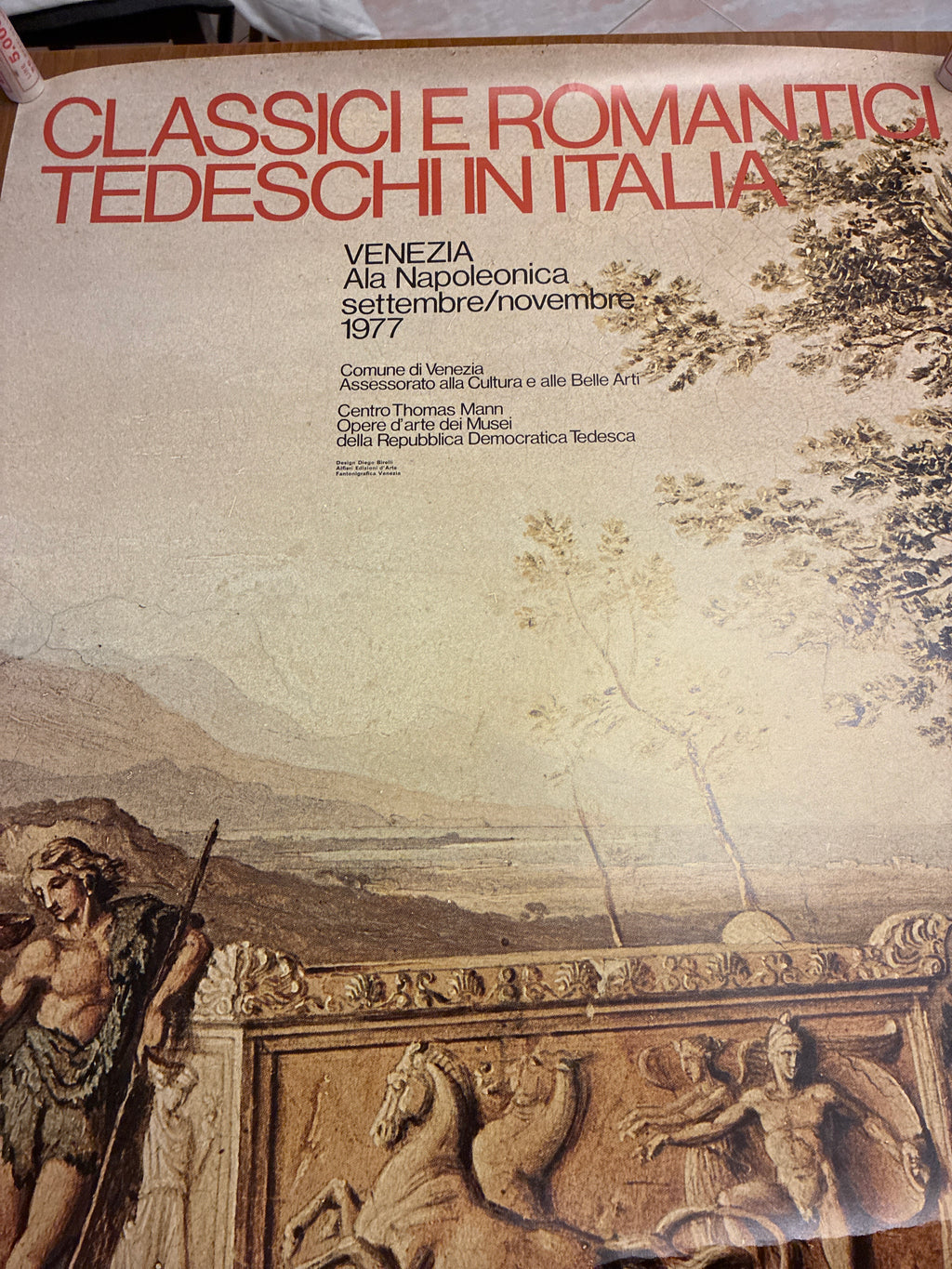 Manifesto mostra "Classici e Romantici Tedeschi in Italia" - Venezia Ala Napoleonica 1977
