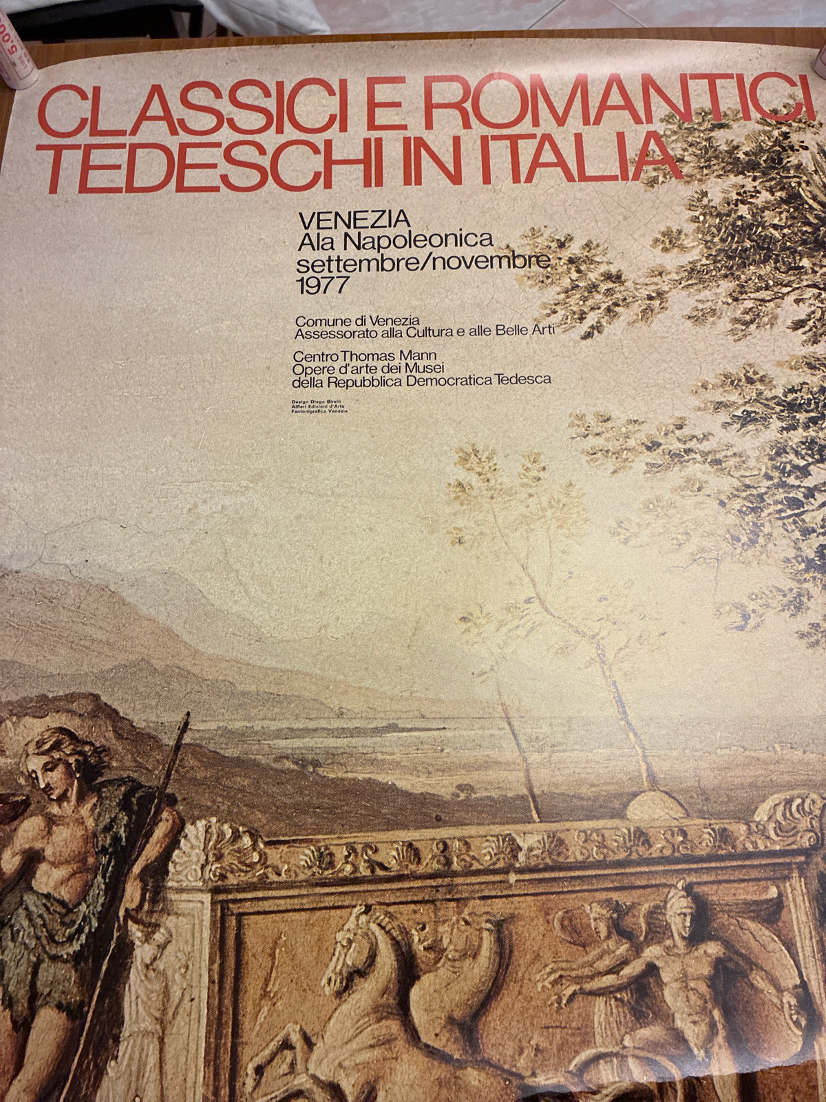 Manifesto mostra "Classici e Romantici Tedeschi in Italia" - Venezia Ala Napoleonica 1977