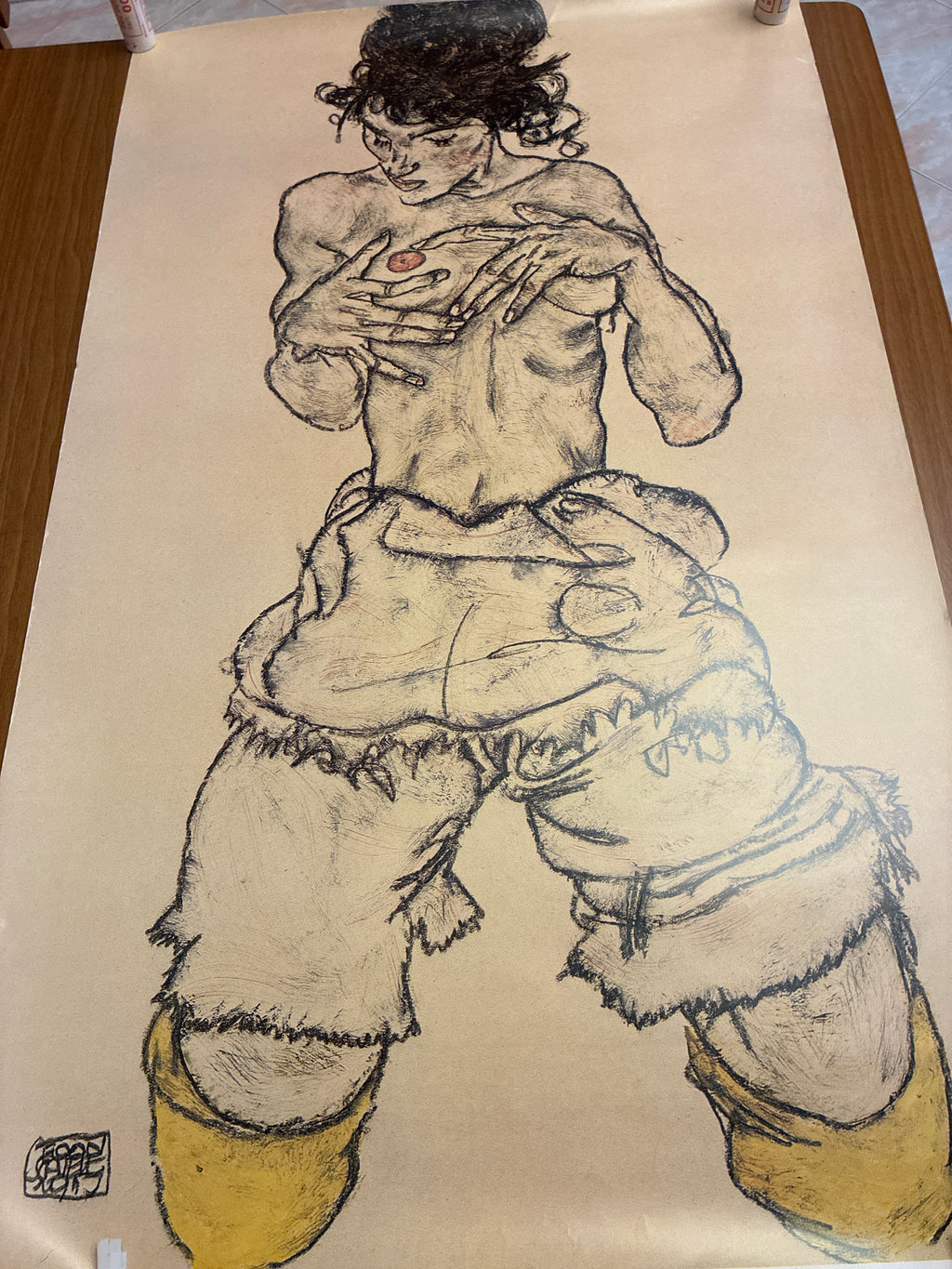 Manifesto Originale Egon Schiele "Mazzotta Poster" Fuori Catalogo Perfetto