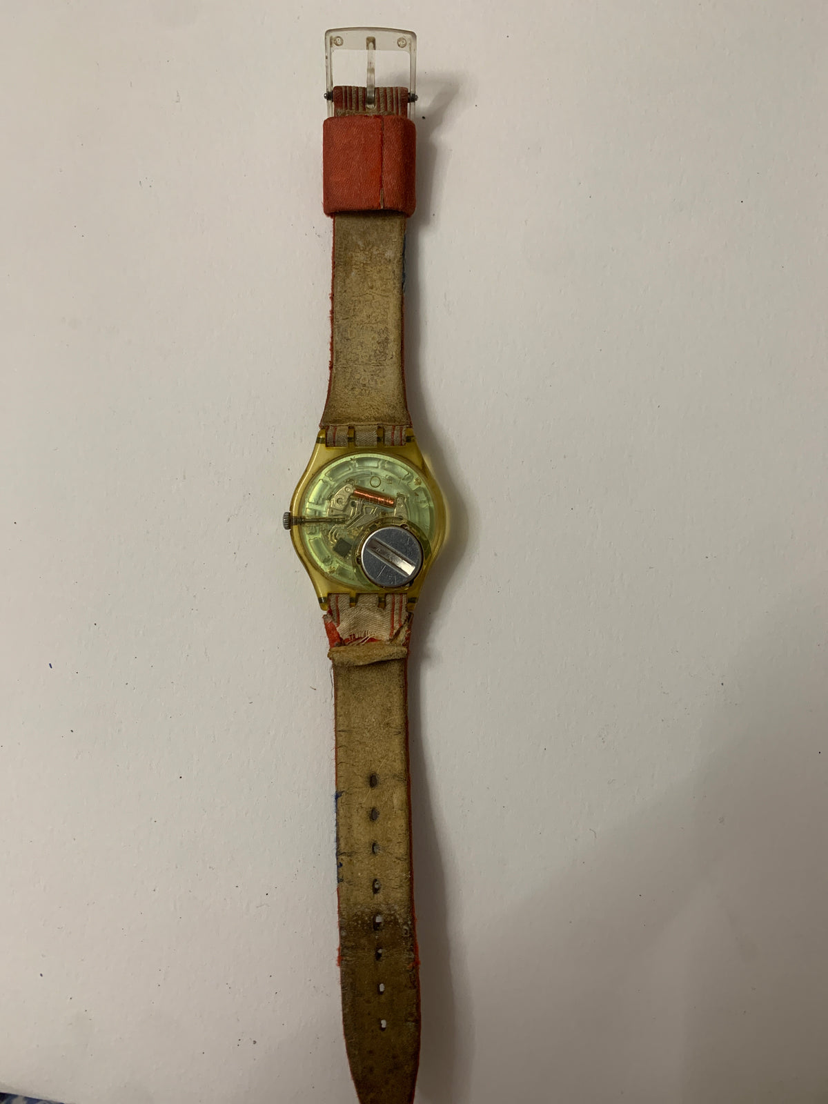 Orologio Swatch Vintage Edizione Olimpica 2007 Cassa Trasparente e Cinturino Tessuto
