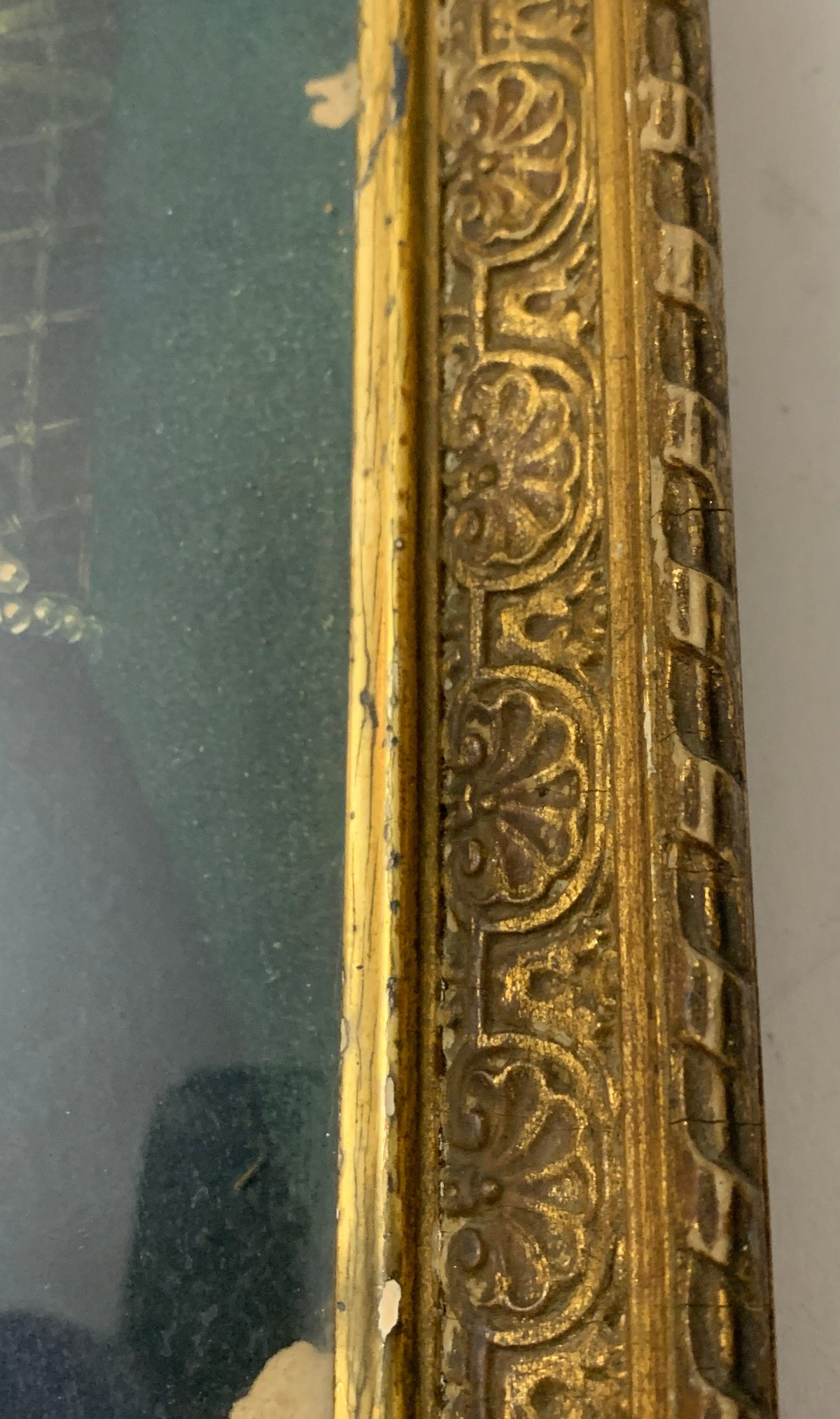 Quadro Vintage Ritratto Di Dama Beatrice D'Este Con Cornice Dorata Antica