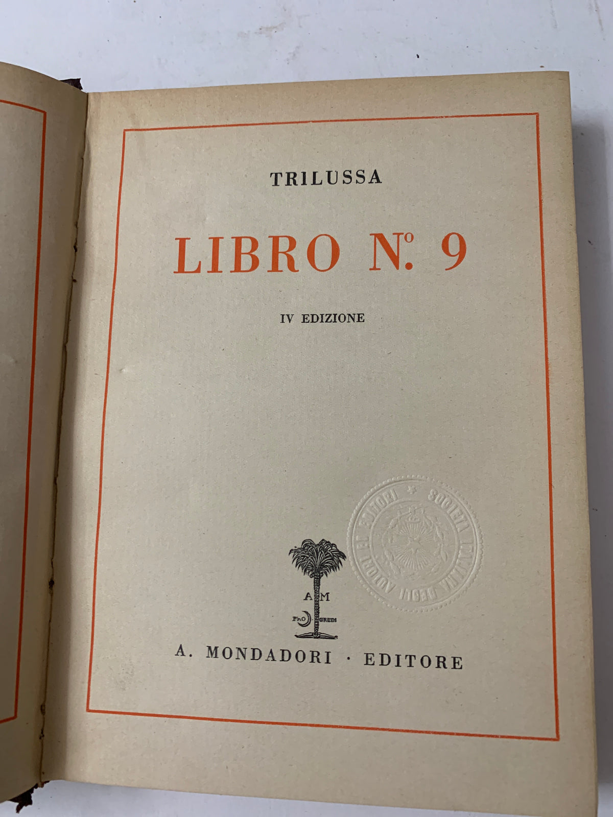 Trilussa - Libro N. 9 - Mondadori 1931 - Rilegatura in Pelle