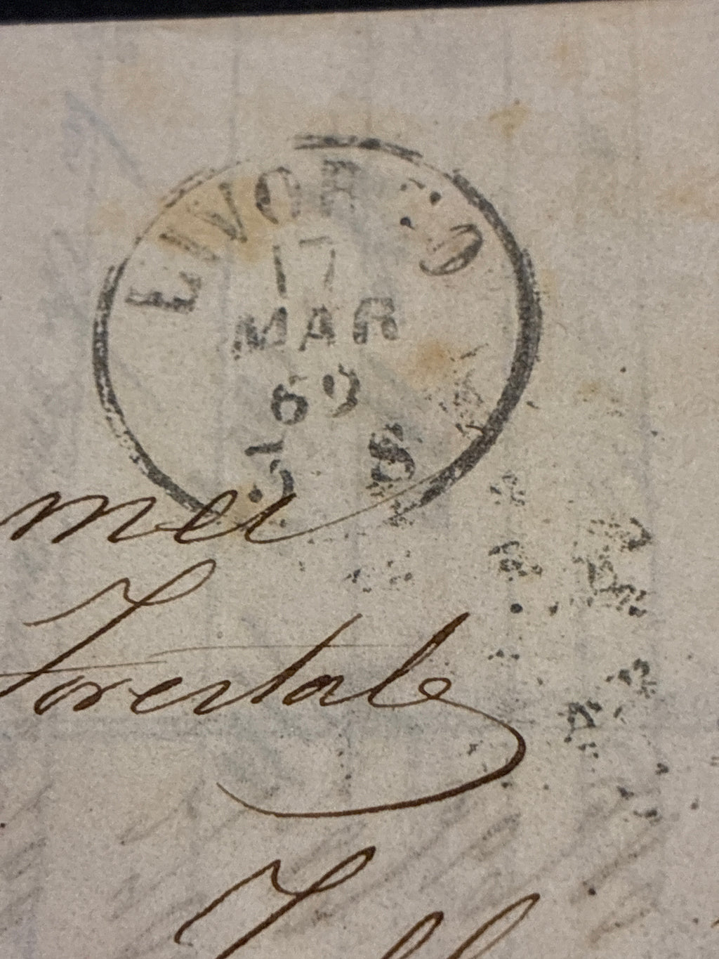 Busta Storia Postale 1869 Collezione Curzio Batini Regno D'Italia Vittorio Emanuele II Francobollo 20 Centesimi Azzurro Timbro Livorno Arrivo Follonica Agente Forestale Pommei Da Collezione