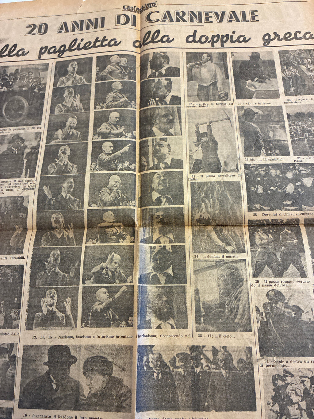 Cimelio Clandestino CORRIERE DELLA SERVA 26 Luglio 1943 - Rarissima Parodia sulla Caduta di Mussolini (Il Bagnasciuga)