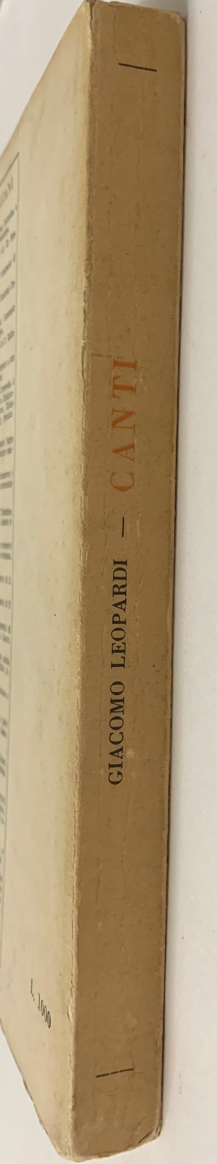Giacomo Leopardi - Canti - La Nuova Italia Editrice 1967 (10ª Edizione)