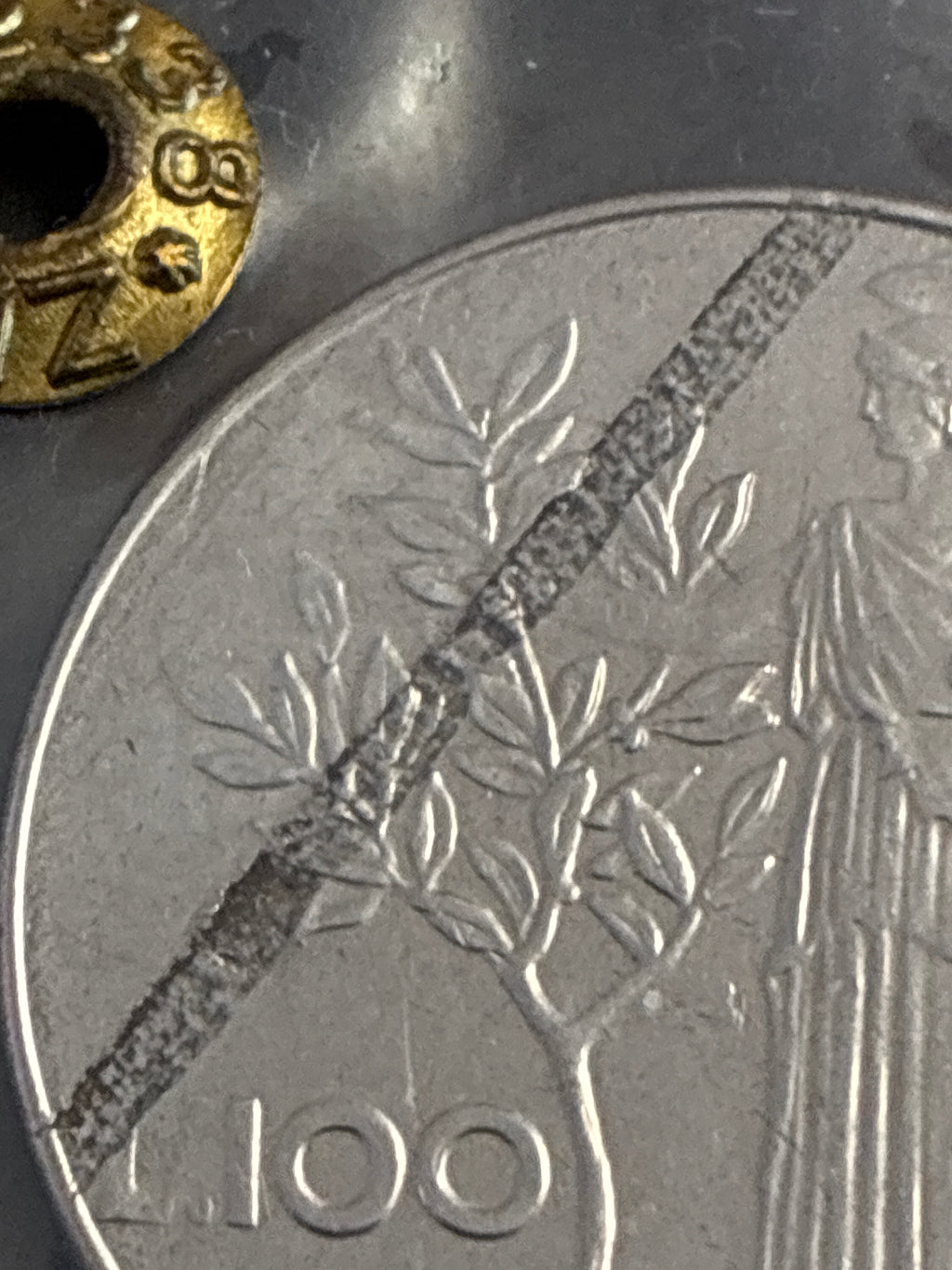 100 Lire 1984 Minerva Spettacolare Sfaldamento di Laminazione Periziata SPL