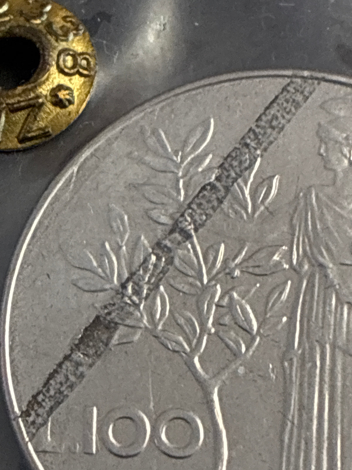 100 Lire 1984 Minerva Spettacolare Sfaldamento di Laminazione Periziata SPL