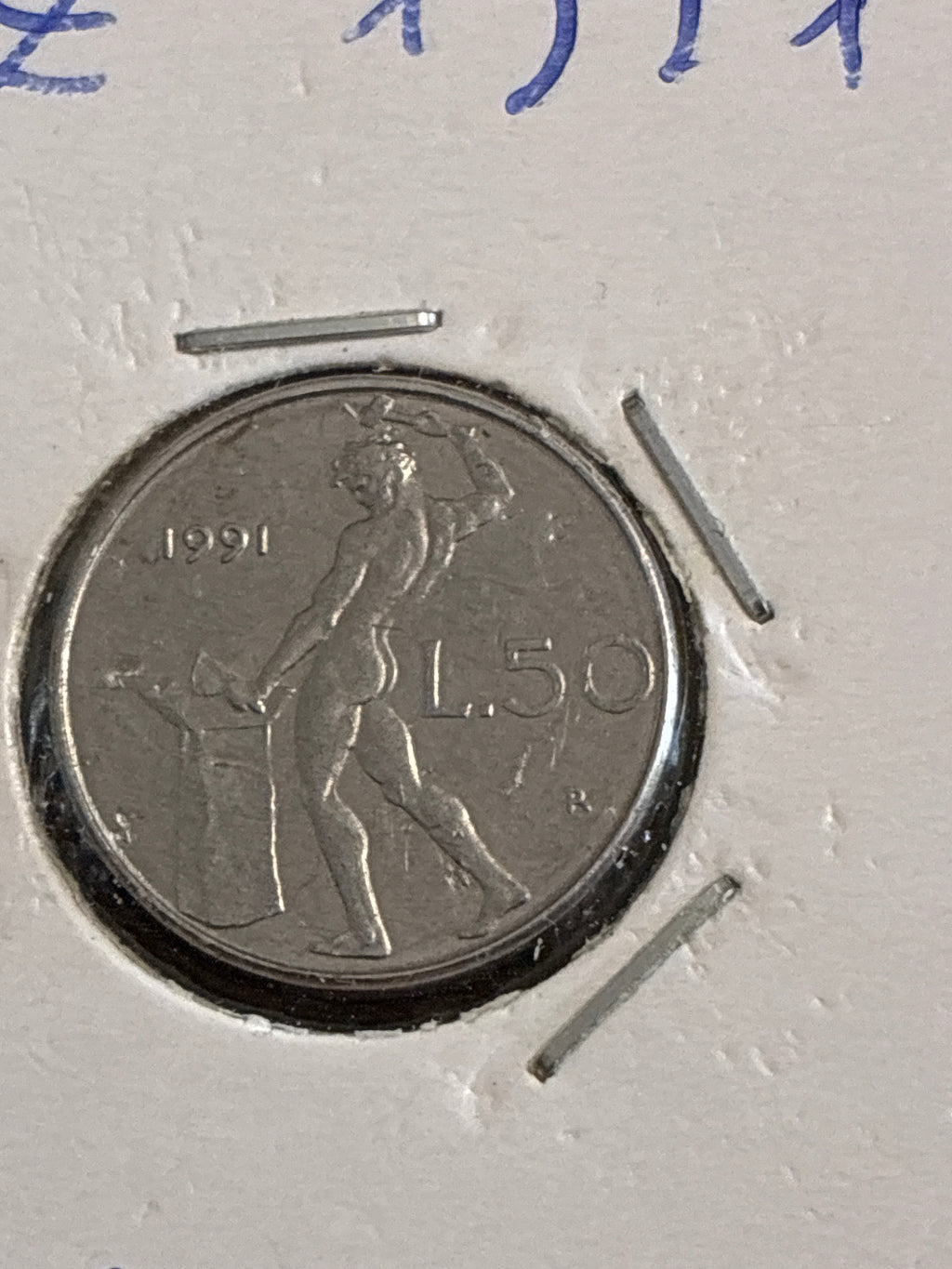 50 LIRE 1991 MICROMONETA - VARIANTE CON ROMBO SOTTO IL COLLO