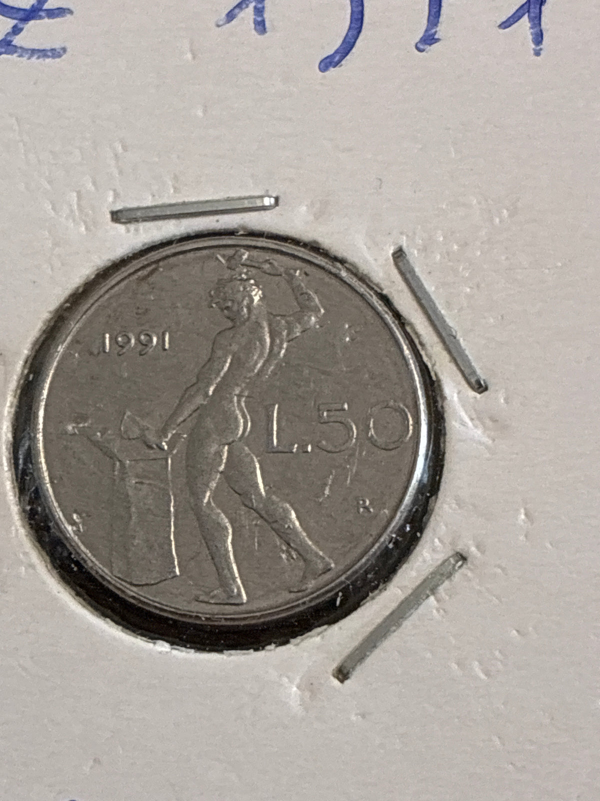 50 LIRE 1991 MICROMONETA - VARIANTE CON ROMBO SOTTO IL COLLO