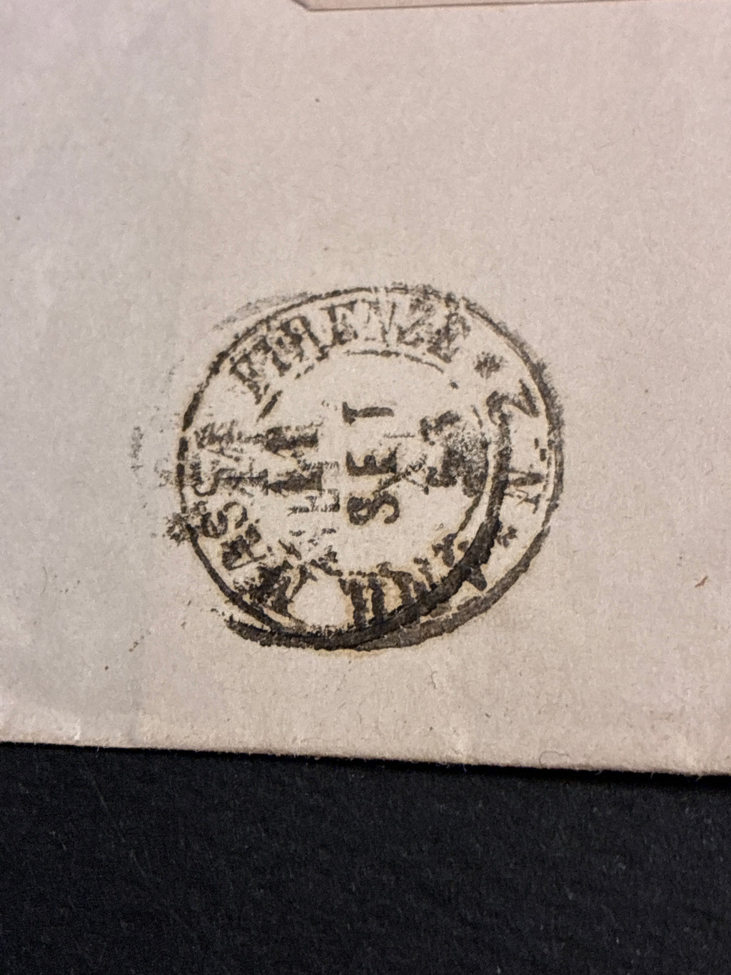 1863 - Lettera da Pistoia a Firenze con Ambulante al retro