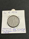 50 lire del 56 Vulcano con errore frattura di conio dall'incudine al bordo