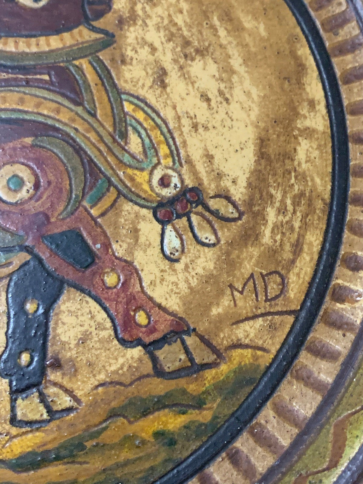 Piatto Decorativo da Parete Etruria Montopoli in Terracotta Lavorazione a Mano