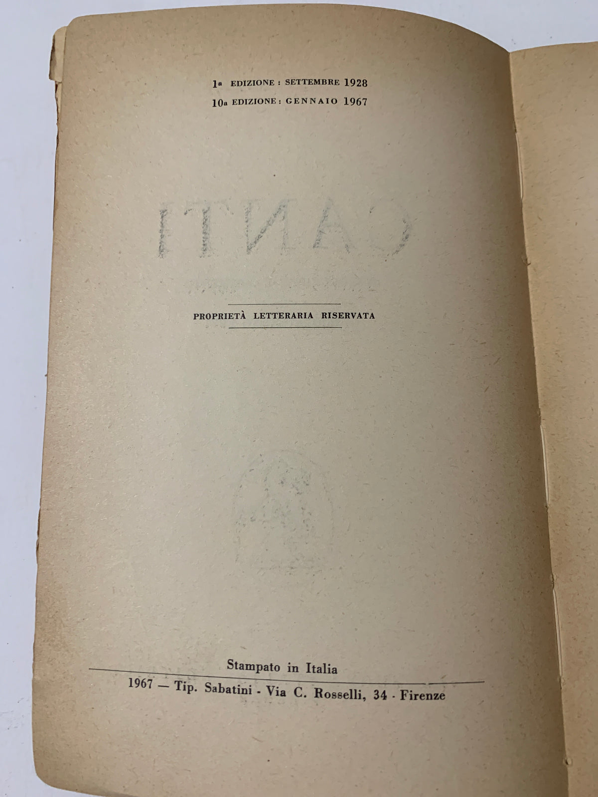Giacomo Leopardi - Canti - La Nuova Italia Editrice 1967 (10ª Edizione)