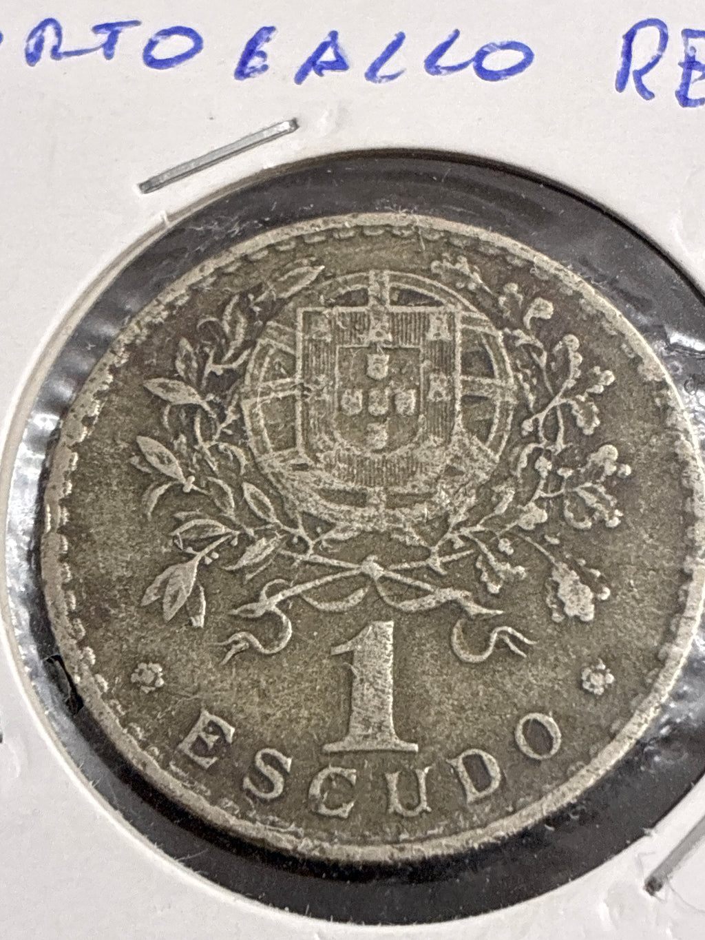 1 escudo 1944 Portogallo Moneta da Collezione "Chiave" per Bassa Tiratura al Dritto e al Rovescio