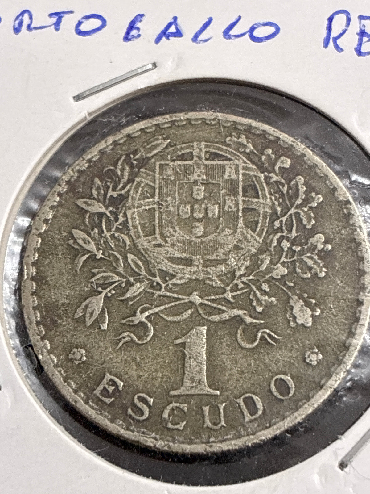 1 escudo 1944 Portogallo Moneta da Collezione "Chiave" per Bassa Tiratura al Dritto e al Rovescio