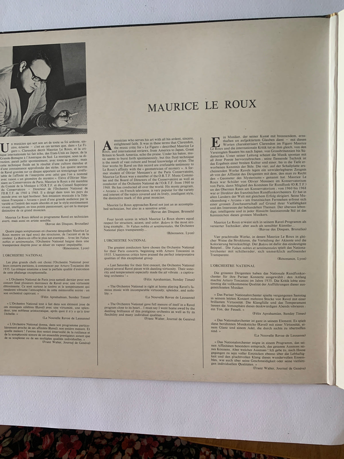 RAVEL Bolero / Pavane - Maurice LE ROUX / Orchestre ORTF - LP Festival Classique