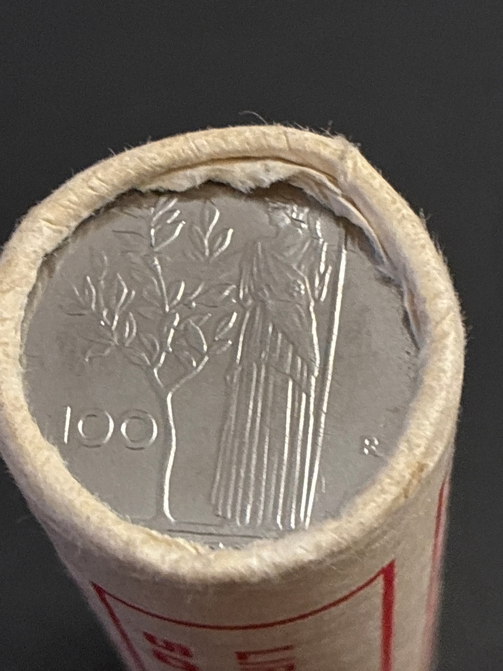 100 Lire Minerva 1979 Rotolino Originale Zecca Sigillato Fior di Conio 50 Pezzi