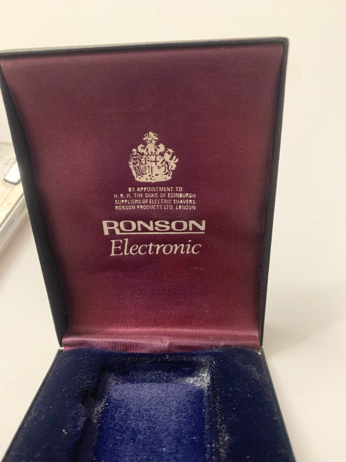 Accendino Vintage Ronson Electronic a Gas con Custodia Originale