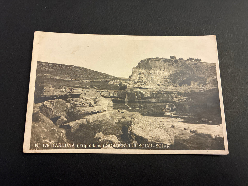 Cartolina Coloniale Libia Tarhuna - Sorgenti di Sciar-Sciar Paesaggio - Foto G. Pucci Ed. A. Traldi Milano Non Viaggiata