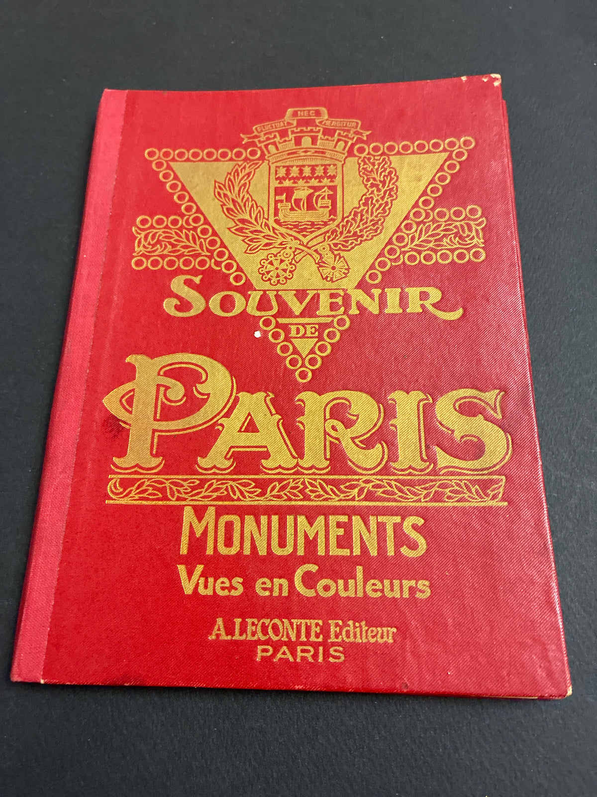 Libretto souvenir cartoline vintage "Souvenir de Paris - Monuments Vues en Couleurs" (A. Leconte Editeur - Paris, anni '30/'50