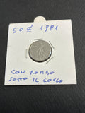 50 LIRE 1991 MICROMONETA - VARIANTE CON ROMBO SOTTO IL COLLO