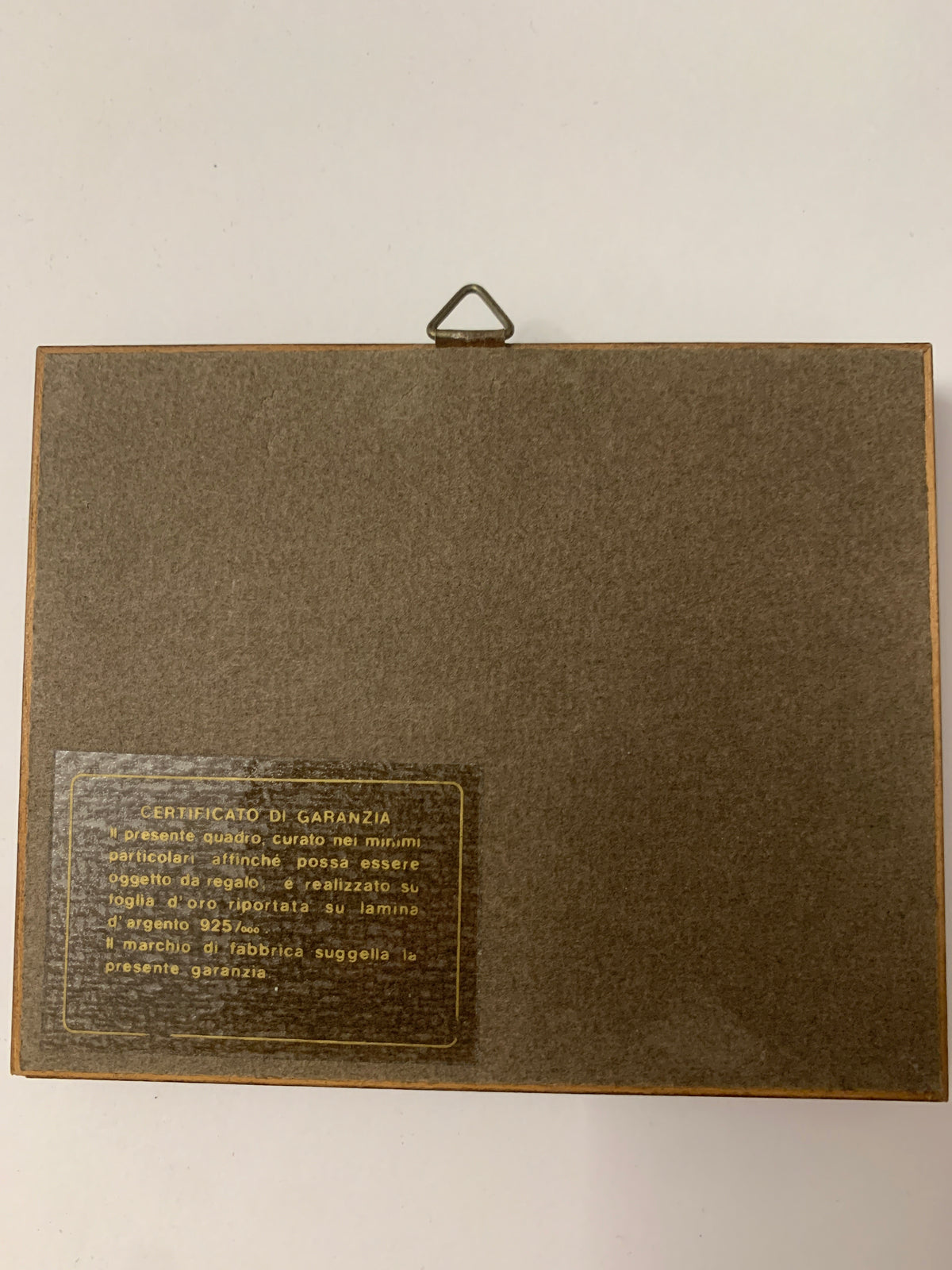 Quadretto Vintage Paesaggio Marinaro in Foglia d'Oro su Lamina d'Argento 925