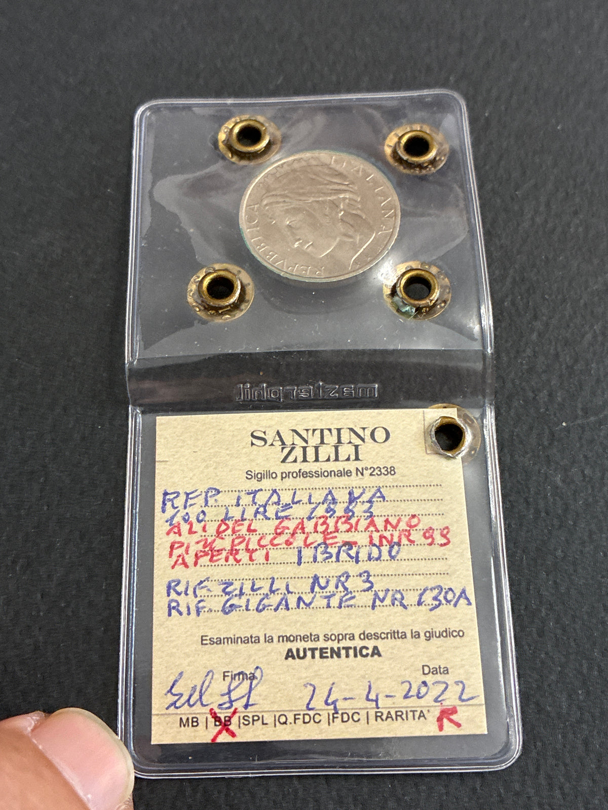 Moneta 100 Lire 1993 BB con errore di conio (IBRIDA) periziata Zilli