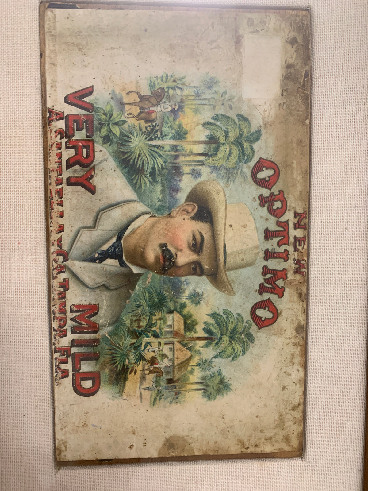 Etichetta Pubblicitaria Vintage Sigari "New Optimo" – A. Santaella & Co. Tampa