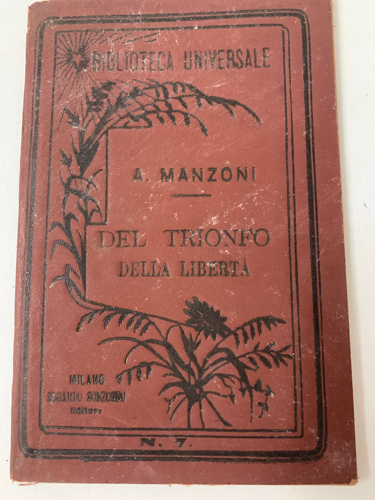 Libro antico Alessandro Manzoni - Del Trionfo della Libertà (Sonzogno 1882, N. 7)