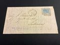 Busta Storia Postale 1869 Collezione Curzio Batini Regno D'Italia Vittorio Emanuele II Francobollo 20 Centesimi Azzurro Timbro Livorno Arrivo Follonica Agente Forestale Pommei Da Collezione