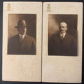 Lotto 2 Antiche Fotografie Ritratti Uomini Studio Pach Mexico D'Epoca