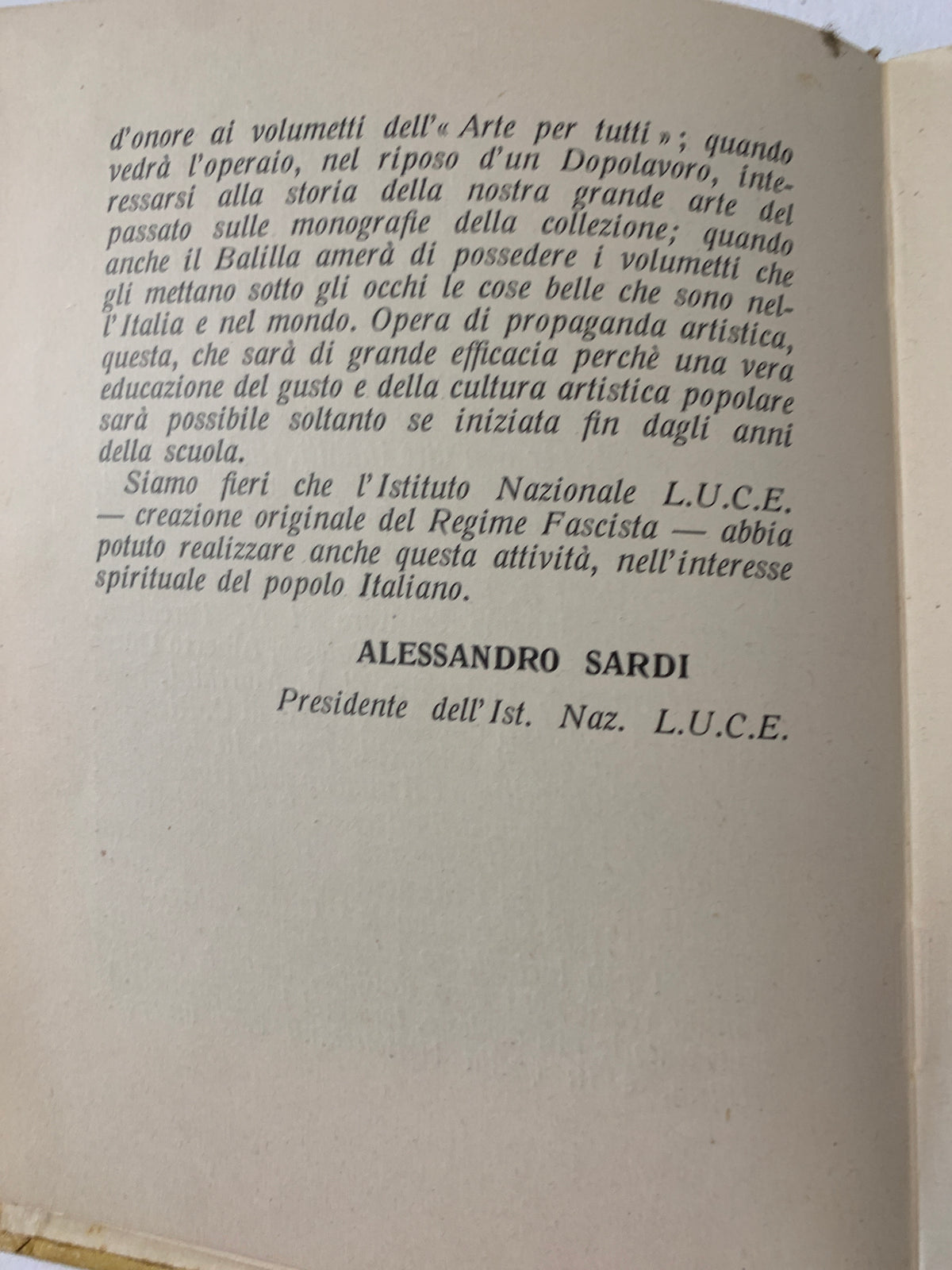 Libretto L'Arte per Tutti - La Prima Nave Imperiale del Lago di Nemi - Prof. Ugo Antonielli - Istituto LUCE