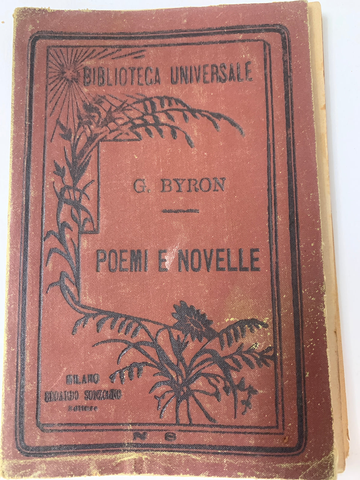 Libro antico Giorgio Byron - Poemi e Novelle (Sonzogno 1882, N. 8)