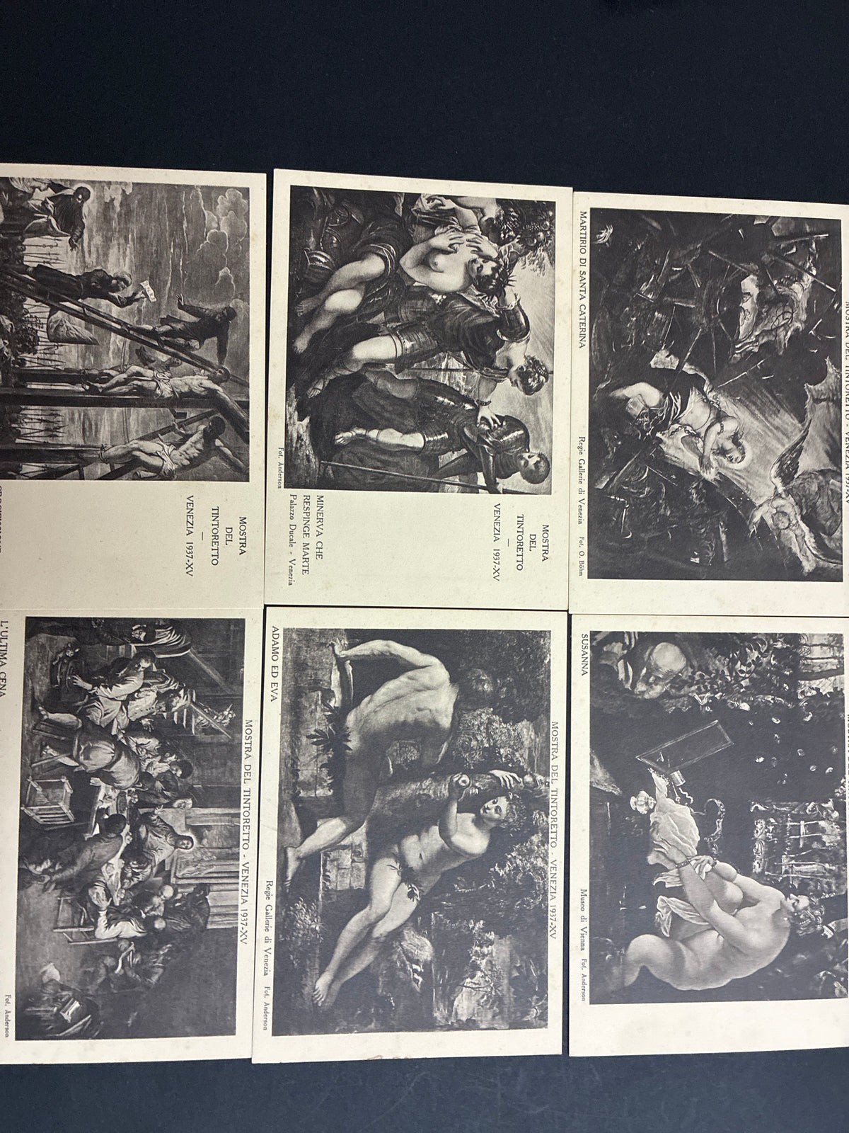 Cofanetto Souvenir d'Epoca "Mostra del Tintoretto - Venezia 1937 XV" Palazzo Pesaro - Set Completo di 12 Cartoline, Serie II (Arti Grafiche Pezzini)