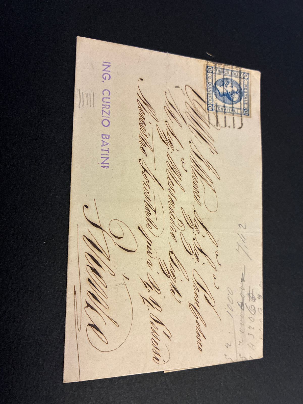 Lettera Storica 1863 da Piombino a Firenze Francobollo 15c II Tipo Annullato a Barre