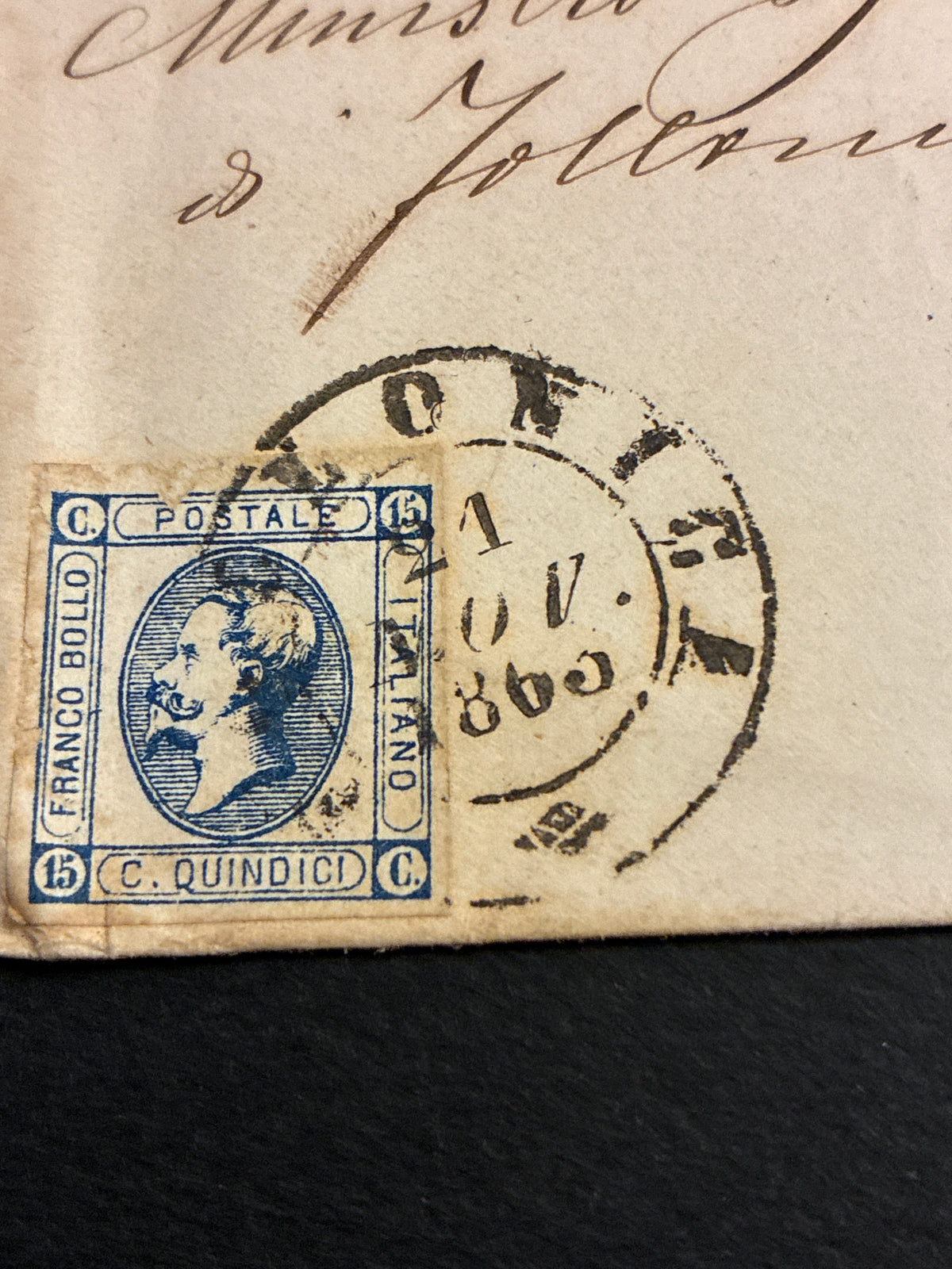 Lettera Storica 1863 da Follonica a Firenze Francobollo 15c Vittorio Emanuele II